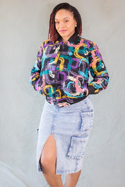 Agowoye Bomber Jacket - 70's pattern luxe