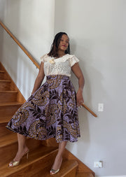 Wuraola Tea Length Midi Skirt
