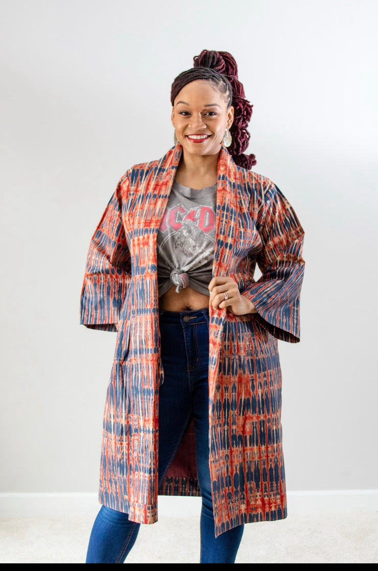 Aro Kimono Jacket- Hand style Batik design