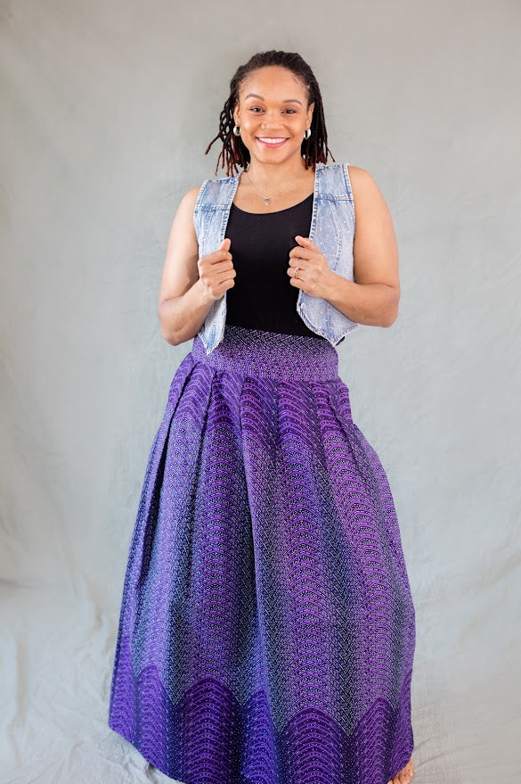 Ako Maxi Skirt- Purple two tones