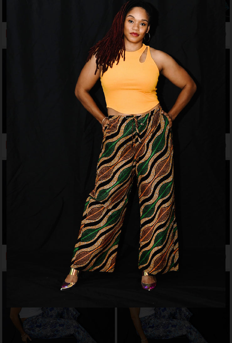 Yele green and orange prints Pants