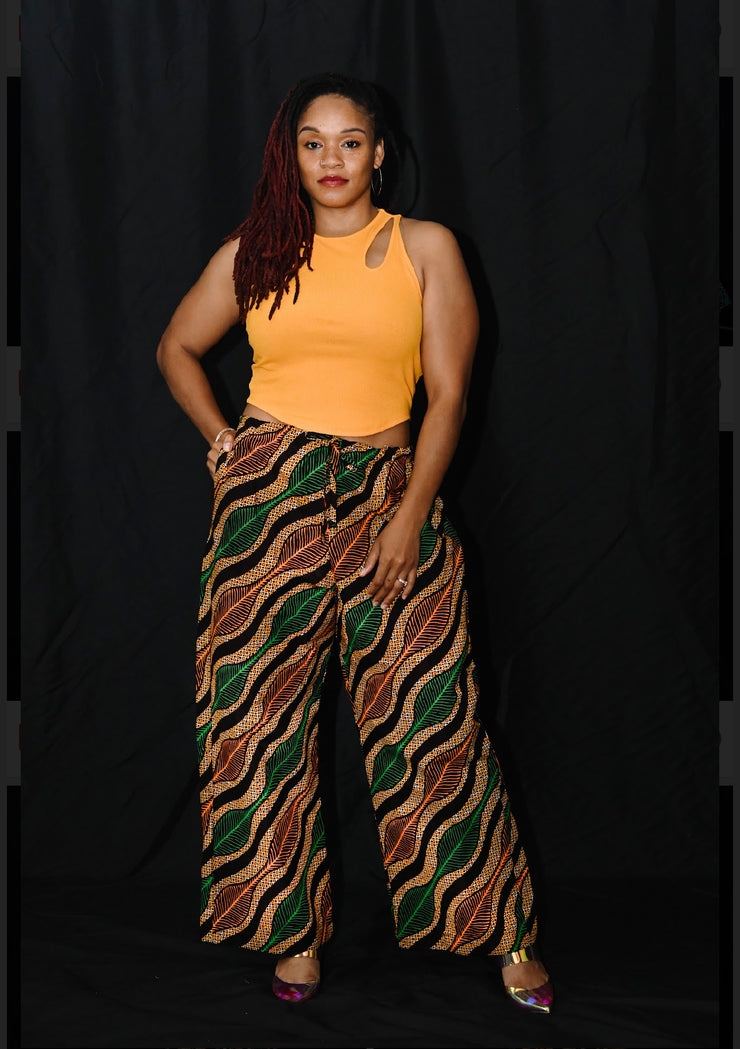 Yele green and orange prints Pants