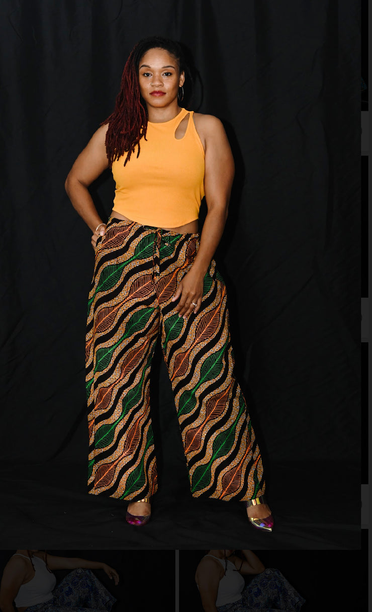 Ayire Brown and green prints Pants