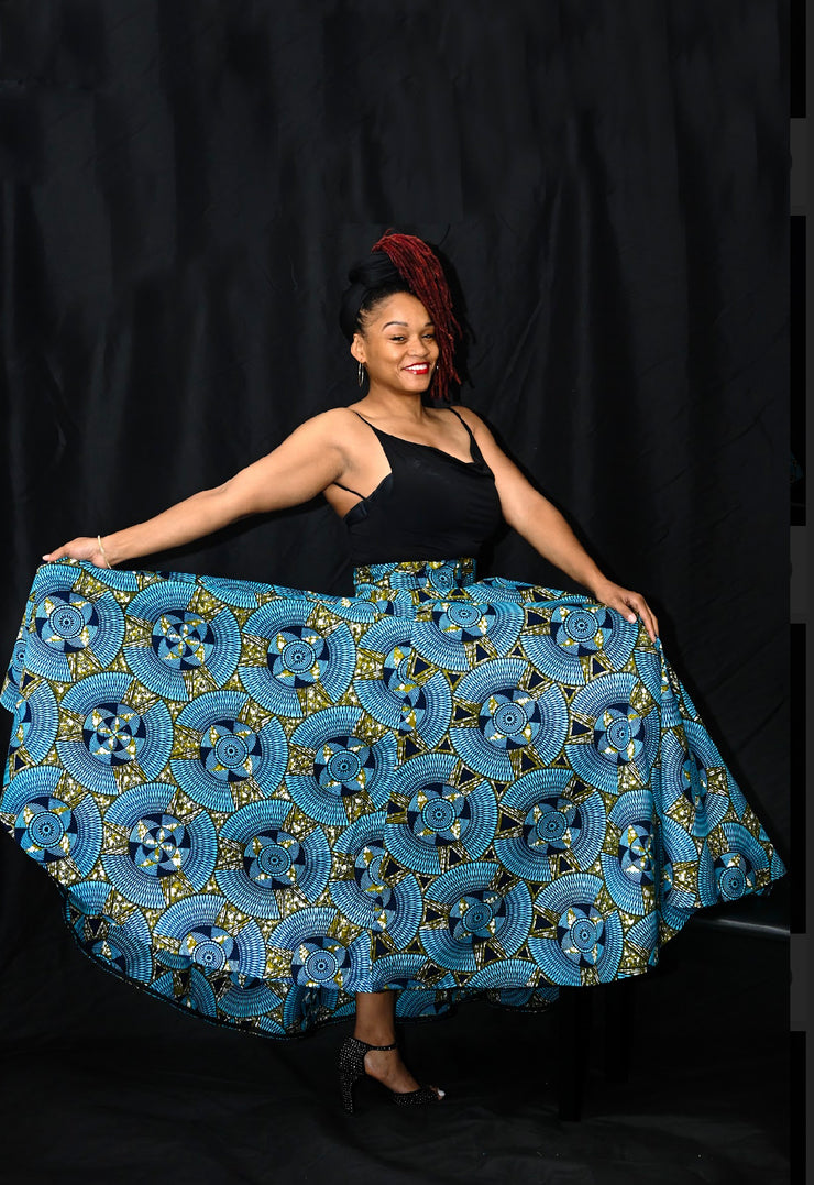 New 2023- Funke Full Maxi -Skirt- Turquoise and Gold