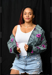 Eke Pink flower Bomber Jacket - New Stock