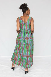 Titi Maxi Dress- Green and gold