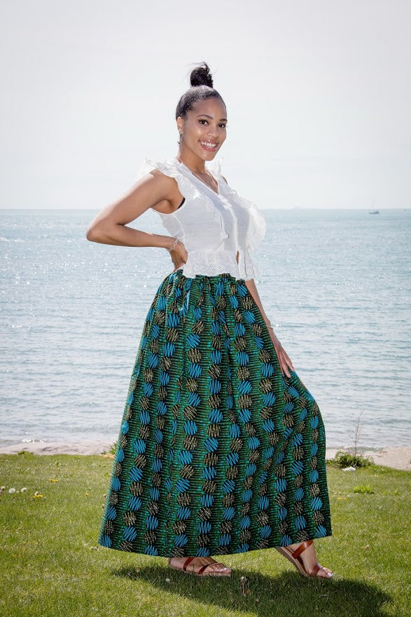 Epe Maxi Skirt- Green pattern Long Skirt 16 Epe Maxi Skirt- Green pattern Long Skirt 16