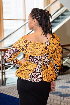 Sagamu Peplum Top -Asymmetric  off shoulder Flattering Fit