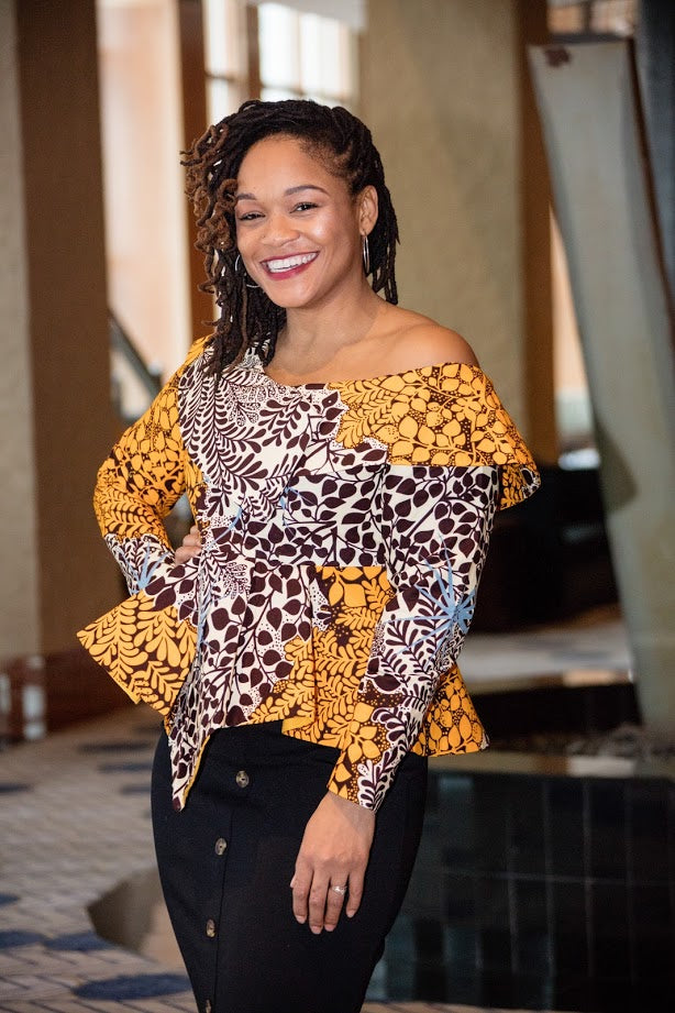 Sagamu Peplum Top -Asymmetric  off shoulder Flattering Fit