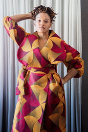 Lagos Coat/ Dress- Red/Orange