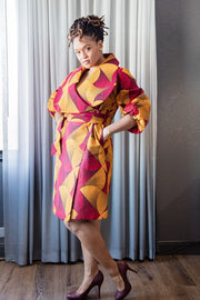 Lagos Coat/ Dress- Red/Orange