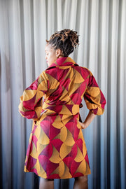 Lagos Coat/ Dress- Red/Orange
