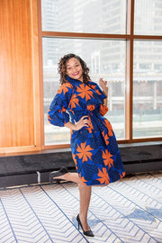 Lagos Coat/ Dress- Blue Orange
