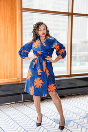 Lagos Coat/ Dress- Blue Orange