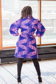 Lagos Coat/ Dress- Purple with head tie
