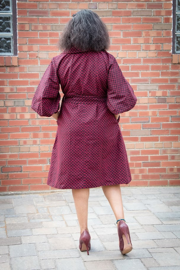 Lagos Coat/ Dress- Red Fish scale