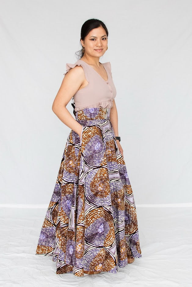 Funke Maxi Skirt- Lilac and gold