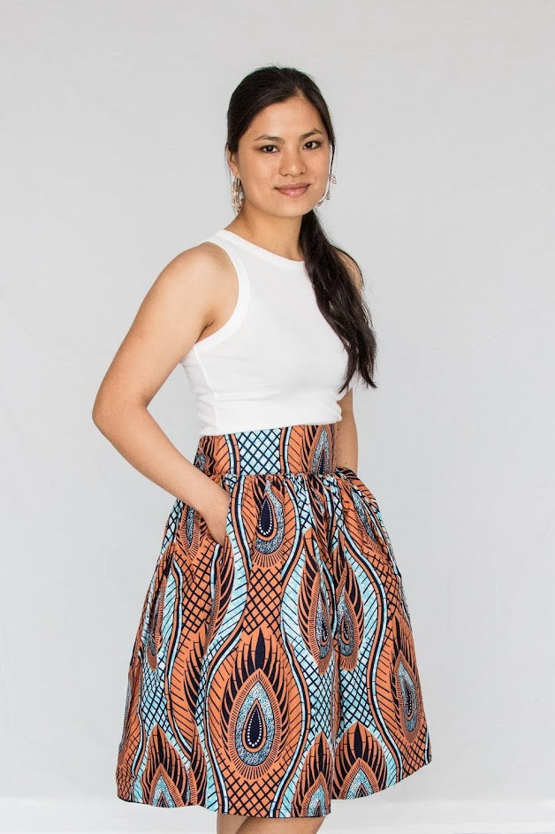 Tiffanie Gathered Midi Skirt-