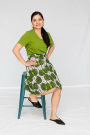 Ada Aline Skirt - Green Leaf