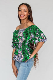 Itire Smocked Top- Green