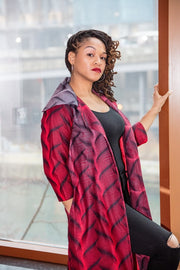 Apapa Jacket - Wine two tone