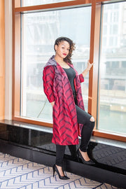 Apapa Jacket - Wine two tone
