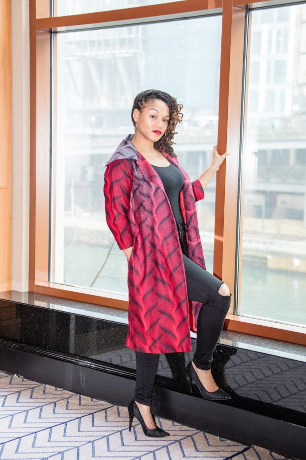 Apapa Jacket - Wine two tone
