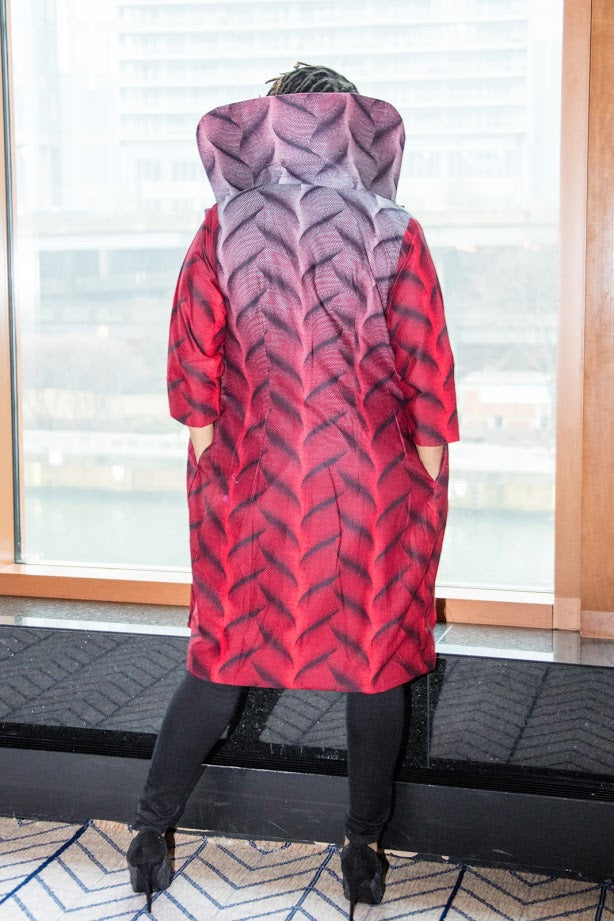 Apapa Jacket - Wine two tone