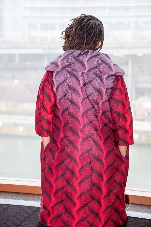 Apapa Jacket - Wine two tone