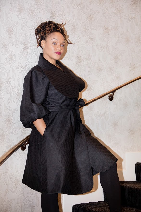 Lagos Coat/ Dress-Black Pattern