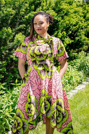 Ifako Dress - High low bold pattern