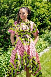 Ifako Dress - High low bold pattern