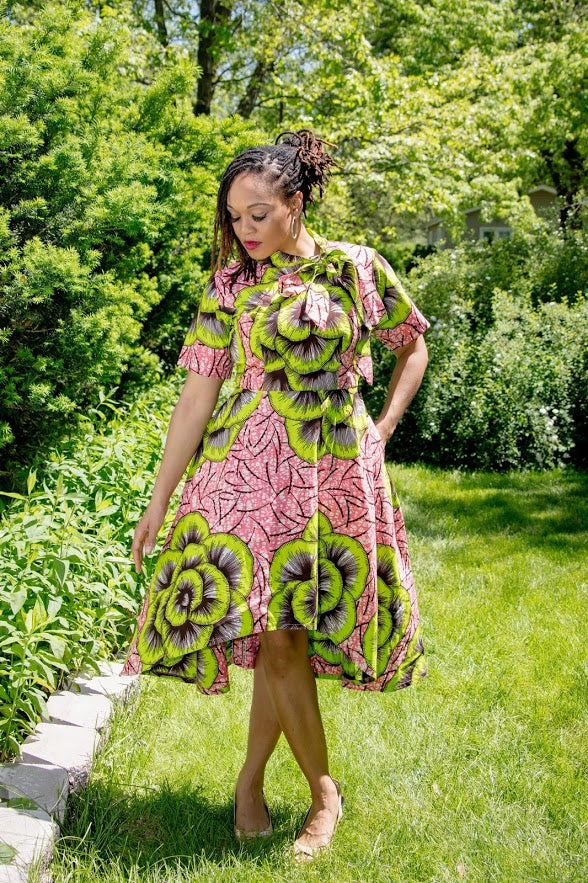 Ifako Dress - High low bold pattern