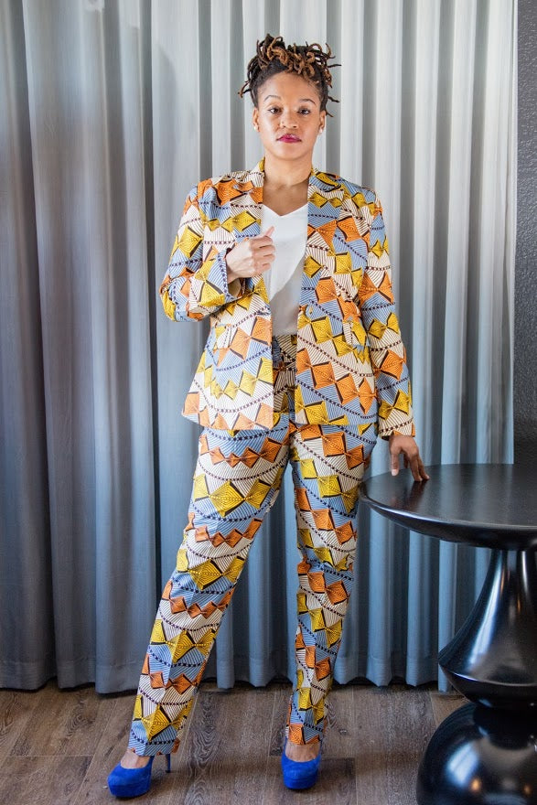 Bariga Jacket & Pants - Notched one button Blazer and Pants